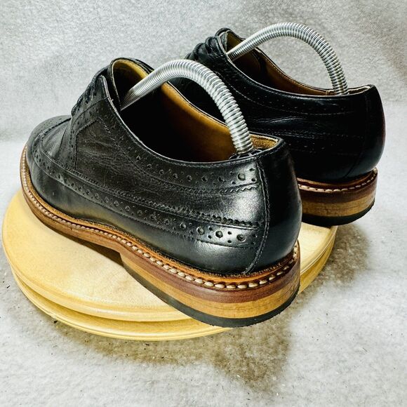 Bostonian NO16 Longwing Mens Dress Oxford Black Leather US Size 9 Shoes Wing Tip - Picture 5 of 7